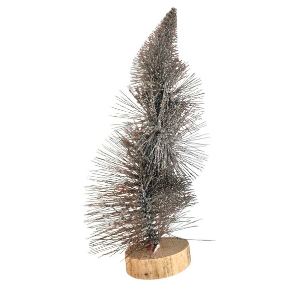 Glitter Bottle Brush Christmas Tree Set Decorative Holiday Decor 3 Pcs 6-9 Inch - Picture 10 of 10